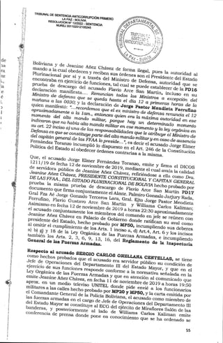 Sentencia contra Jeanine Añez