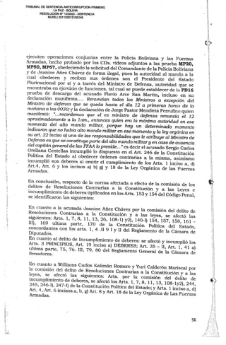 Sentencia contra Jeanine Añez