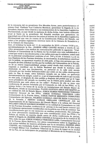 Sentencia contra Jeanine Añez