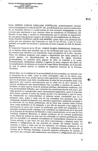 Sentencia contra Jeanine Añez