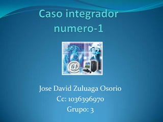 Caso integrador  numero-1 Jose David Zuluaga Osorio Cc: 1036396970 Grupo: 3 