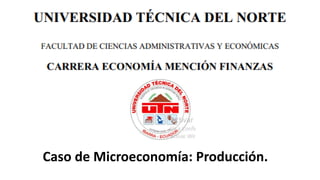 Caso de Microeconomía: Producción.
 