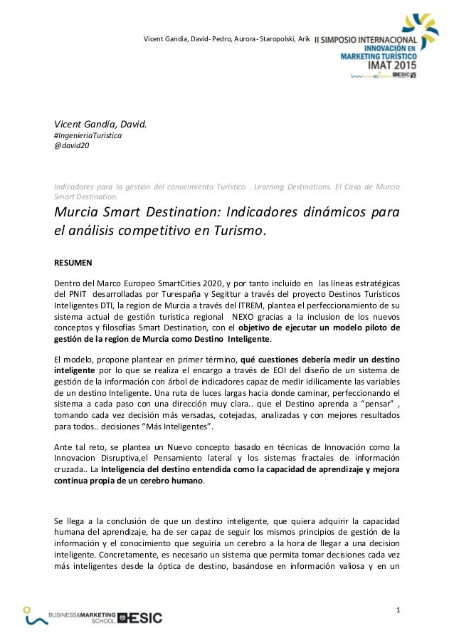 Murcia Turistica Destino Inteligente El Modelo De