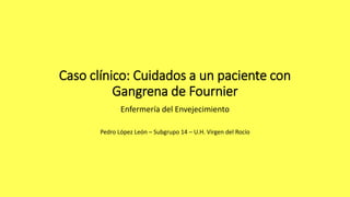 Caso clínico: Cuidados a un paciente con
Gangrena de Fournier
Enfermería del Envejecimiento
Pedro López León – Subgrupo 14 – U.H. Virgen del Rocío
 