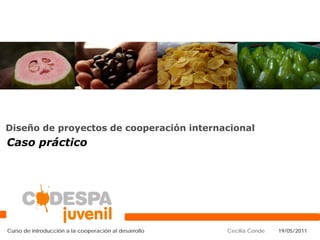 Diseño de proyectos de cooperación internacional
Caso práctico




Curso de introducción a la cooperación al desarrollo   Cecilia Conde   19/05/2011
 