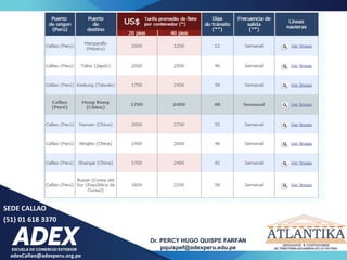 adexCallao@adexperu.org.pe
Dr. PERCY HUGO QUISPE FARFAN
pquispef@adexperu.edu.pe
SEDE CALLAO
(51) 01 618 3370
 