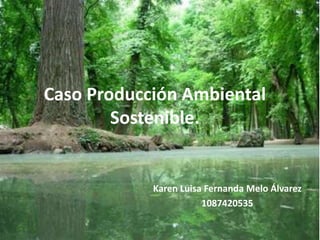 Caso Producción Ambiental
Sostenible.
Karen Luisa Fernanda Melo Álvarez
1087420535
 