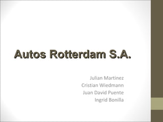 Autos Rotterdam S.A. Julian Martinez Cristian Wiedmann Juan David Puente Ingrid Bonilla 
