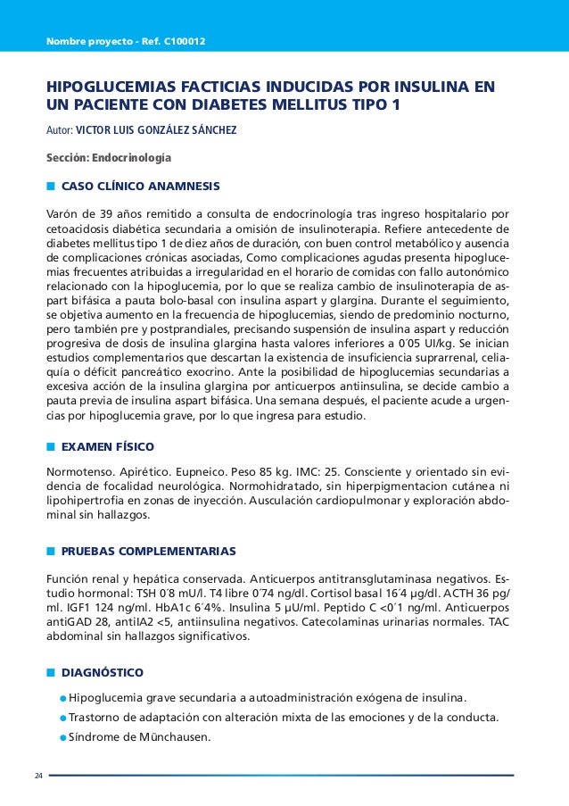 diabetes mellitus tipo 1 ejemplo de historia clínica