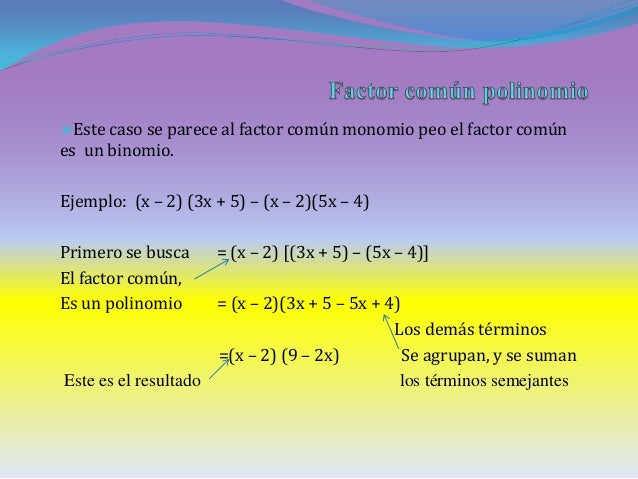 Tipos de factorización