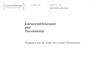 10 MARZO 2009
PACK DESIGN LINEA VIVACI
1TORREVENTO - VINI
CaruccieChiurazzi
per
Torrevento
Progetto per la linea vini vivaci Torrevento
 