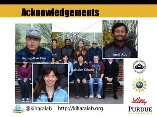Acknowledgements
http://kiharalab.org@kiharalab
Hyung-Rae Kim
Amit Roy
Lenna Peterson
Daisuke Kihara
 