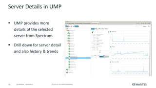 29 © 2015 CA. ALL RIGHTS RESERVED.@CAWORLD #CAWORLD
Priority Use Case: Alarm Action Synchronization
 Theme: Ensure users use their console of choice and still drive actions on alarms
across fault and performance or other parts of their infrastructure environment
 Alarm visualization across tools is great start
 Alarm synchronization truly allows to complete all key workflows without leaving
the tool of choice
 