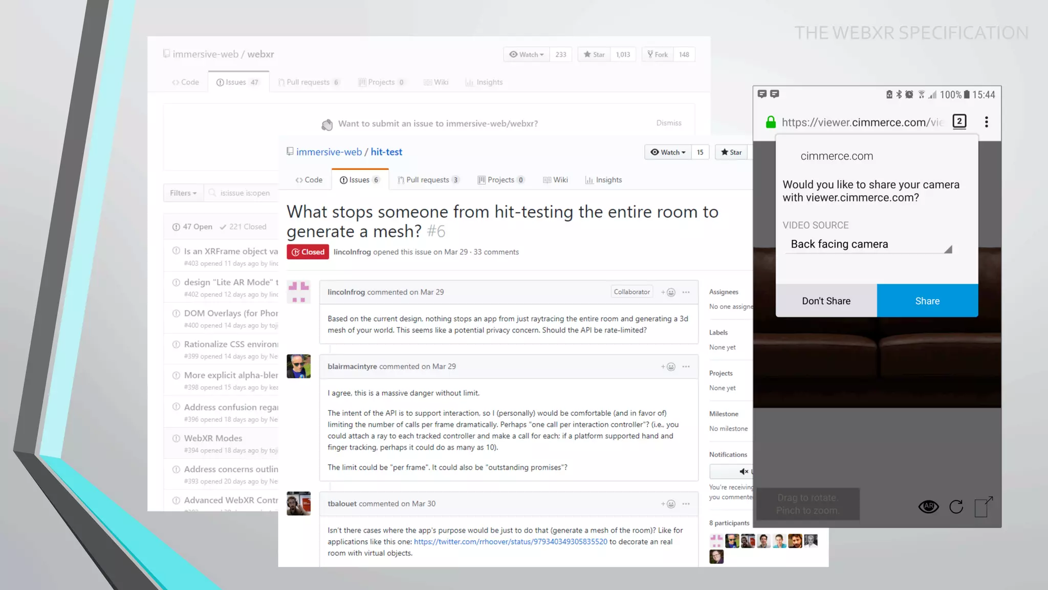 THE	WEBXR	SPECIFICATION	
 