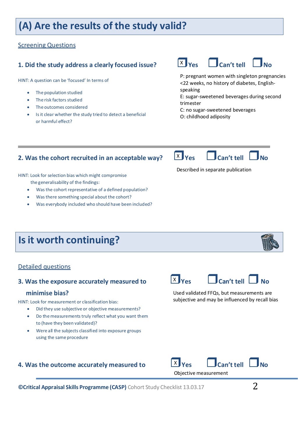 Critical Appraisal Skills Programme (CASP) Cohort Study Checklist Wor…
