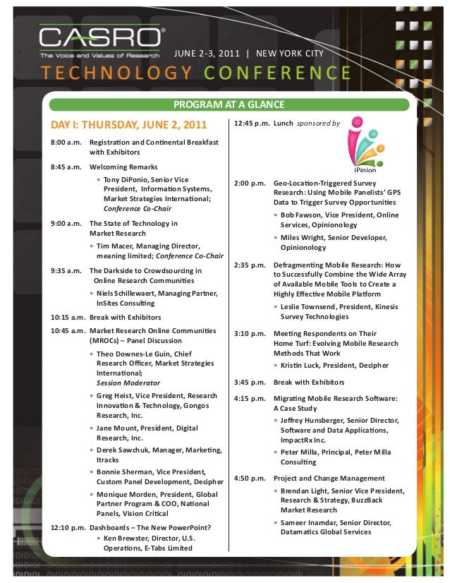 Casro 2011 technology conference program information