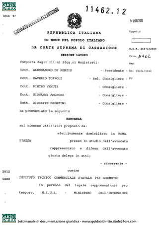 Settimanale di documentazione giuridica - www.guidaaldiritto.ilsole24ore.com
 