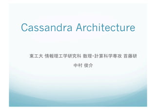 Cassandra Architecture


             
 