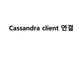 Cassandra client 연결
 