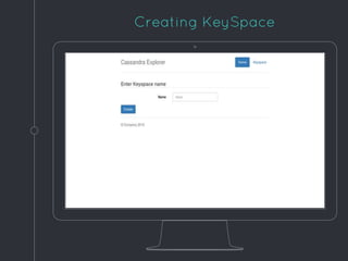 Place your screenshot here
Creating KeySpace
 
