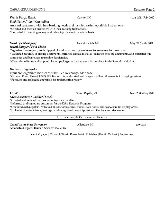 Dsw Resume - Resume Ideas