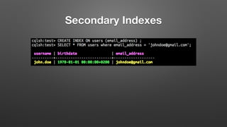 Secondary Indexes
 
