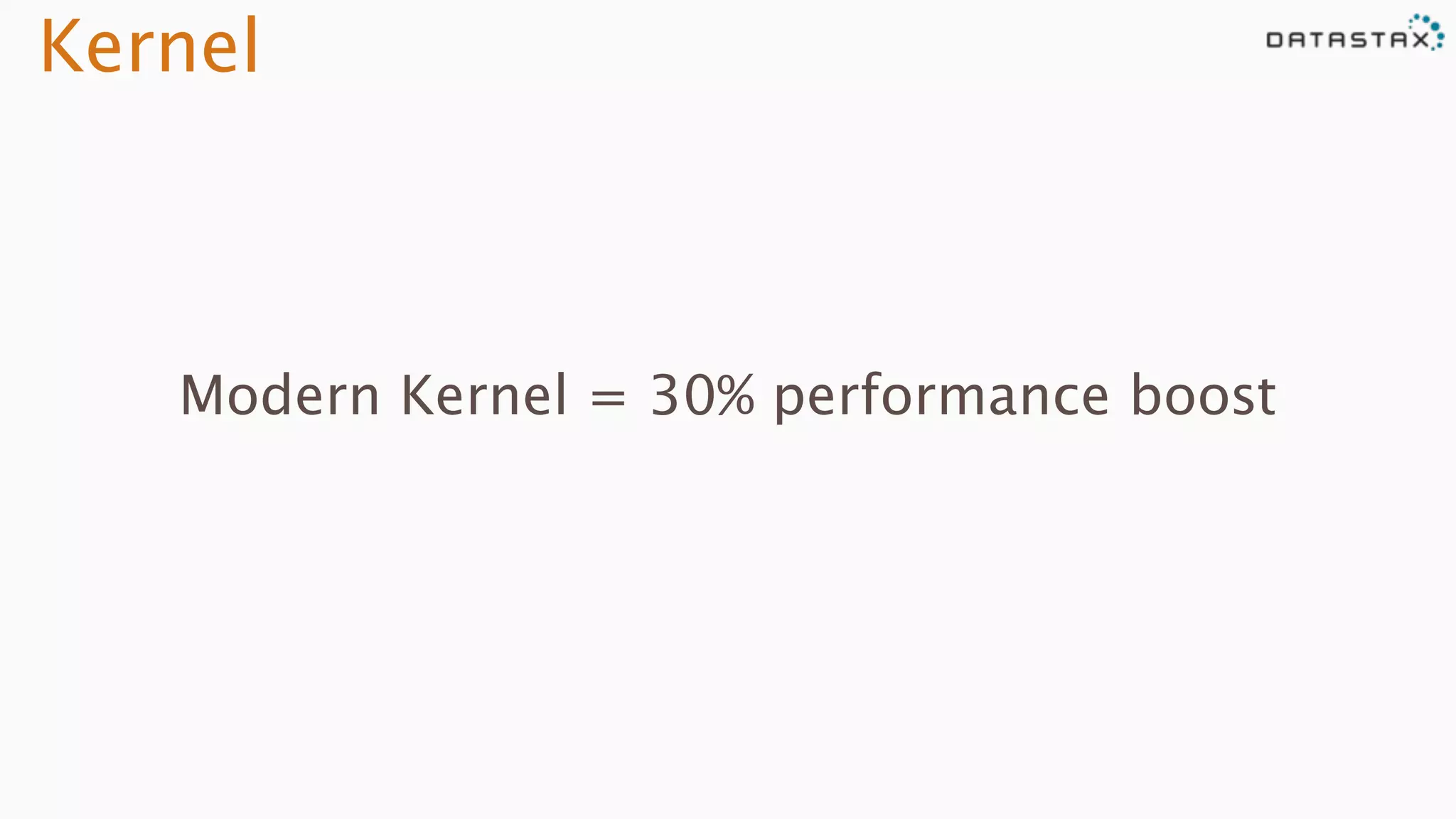 Kernel
Modern Kernel = 30% performance boost
 