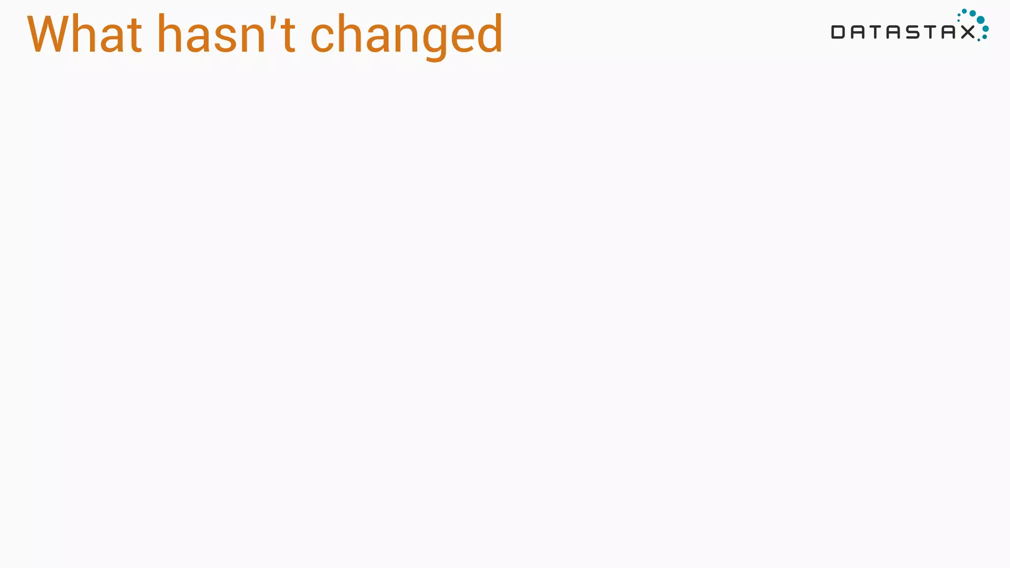 What hasn’t changed
 