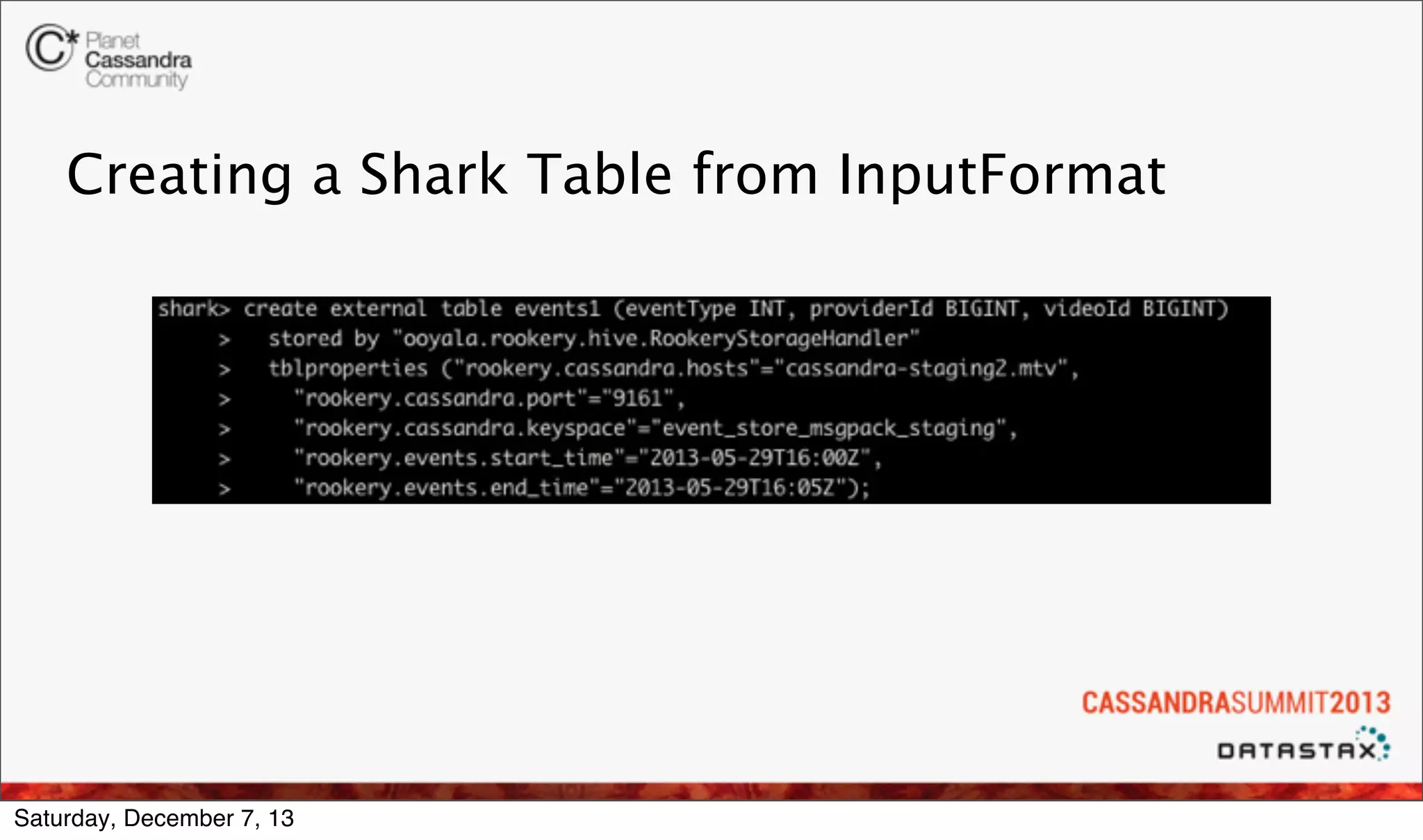 Creating a Shark Table from InputFormat

Saturday, December 7, 13

 