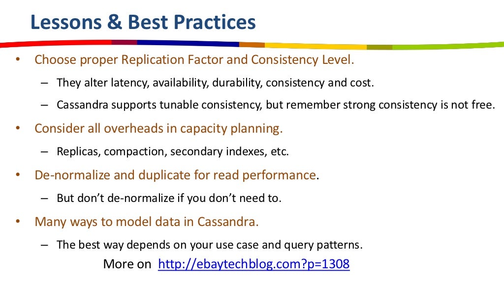 Lessons & Best Practices• Choose