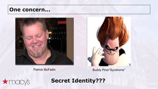 One concern...
Secret Identity???
Patrick McFadin Buddy Pine/”Syndrome”
 