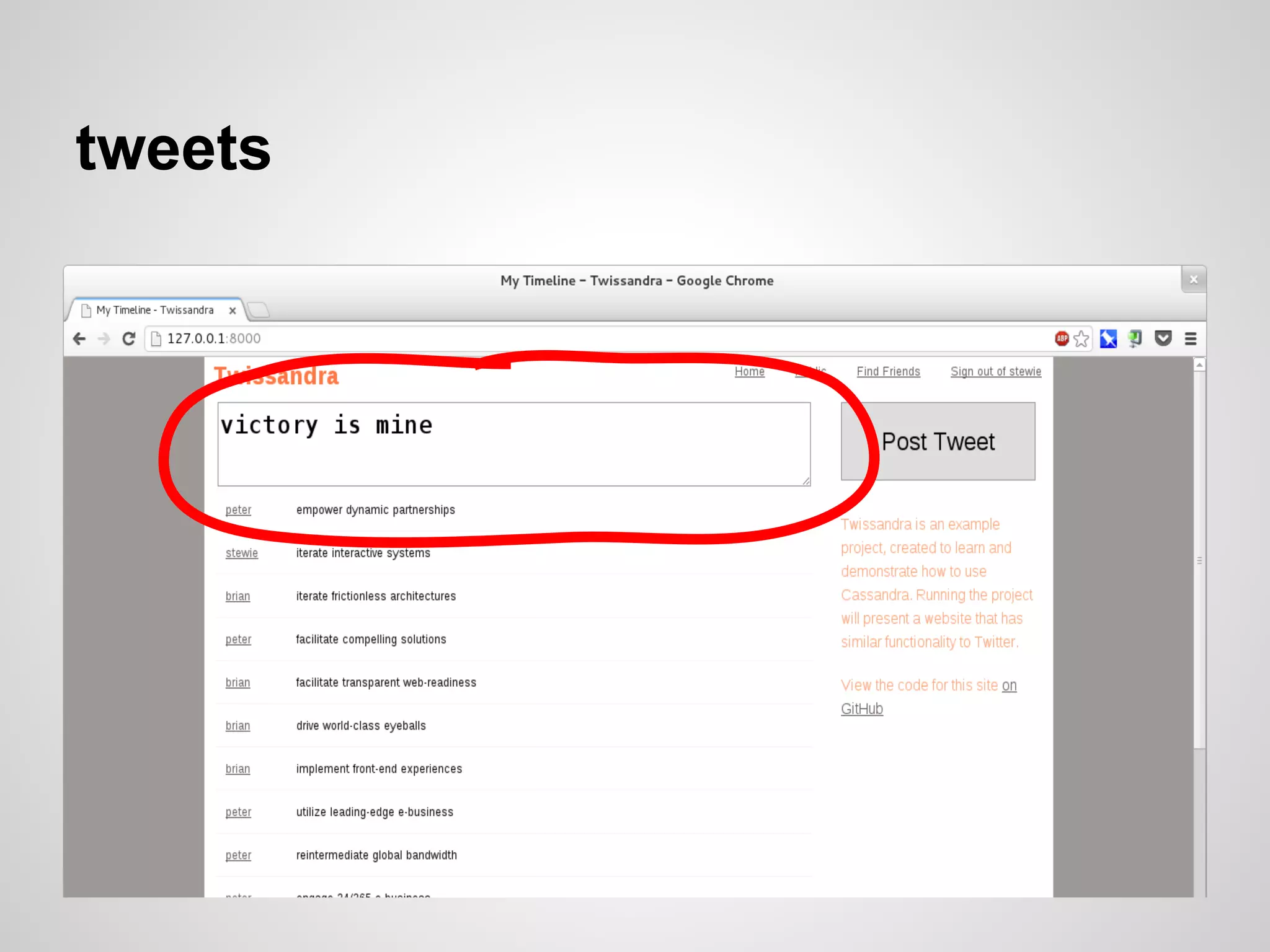 tweets
 
