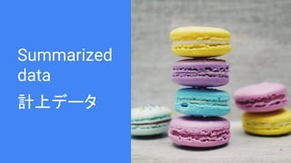 Summarized
data
計上データ
 