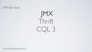 API Services
JMX
Thrift
CQL 3
www.thelastpickle.com
 