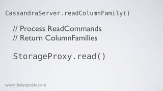 CassandraServer.readColumnFamily()
// Process ReadCommands
// Return ColumnFamilies
StorageProxy.read()
www.thelastpickle.com
 