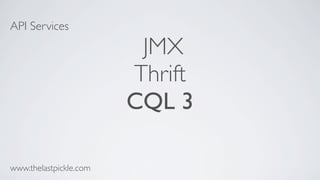 API Services
JMX
Thrift
CQL 3
www.thelastpickle.com
 