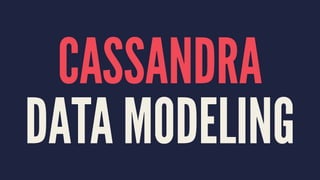 CASSANDRA
DATA MODELING
 
