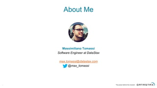 About  Me
Massimiliano  Tomassi
Software  Engineer  at  DataStax
max.tomassi@datastax.com
@max_tomassi
2
 