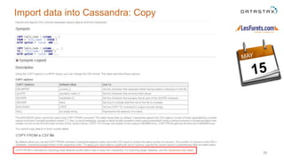39
Import data into Cassandra: Copy
 