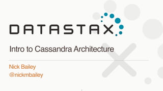 Nick Bailey
@nickmbailey
Intro to Cassandra Architecture
1
 