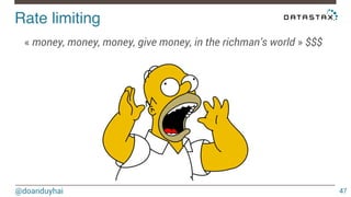 Rate limiting! 
@doanduyhai 
47 
« money, money, money, give money, in the richman’s world » $$$ 
 