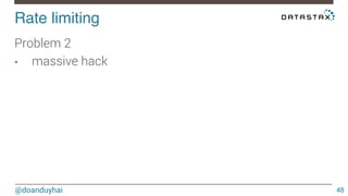 Rate limiting! 
@doanduyhai 
48 
Problem 2 
• massive hack 
 