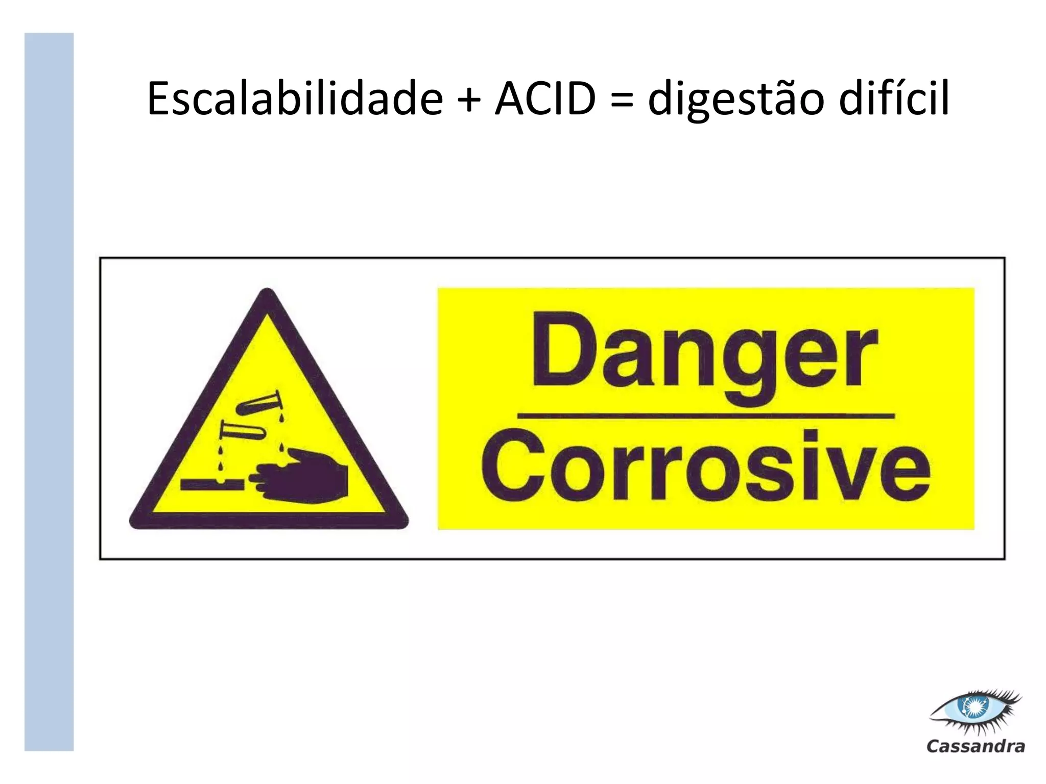 Escalabilidade + ACID = digestão difícil
 