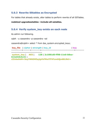 Cassandra Security Configuration | PDF