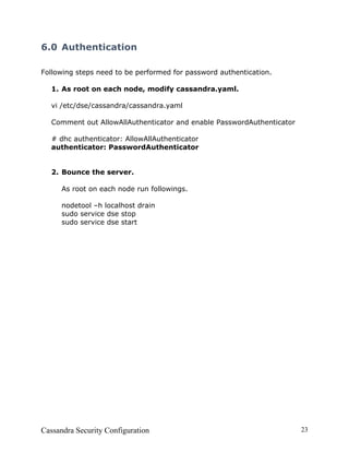Cassandra Security Configuration | PDF