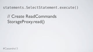statements.SelectStatement.execute()
// Create ReadCommands
StorageProxy.read()
#Cassandra13
 