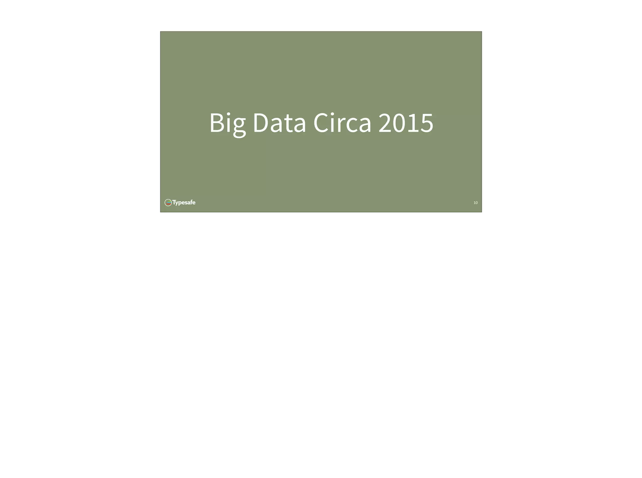 10
Big Data Circa 2015
 