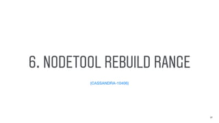 (CASSANDRA-10406)
6. NODETOOL REBUILD RANGE
27
 
