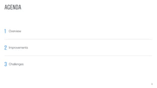 AGENDA
3
1 Overview
2 Improvements
3 Challenges
 