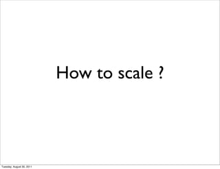 How to scale ?



Tuesday, August 30, 2011
 